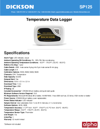 Thumbnail of document Data Sheet - SP Temperature Data Logger